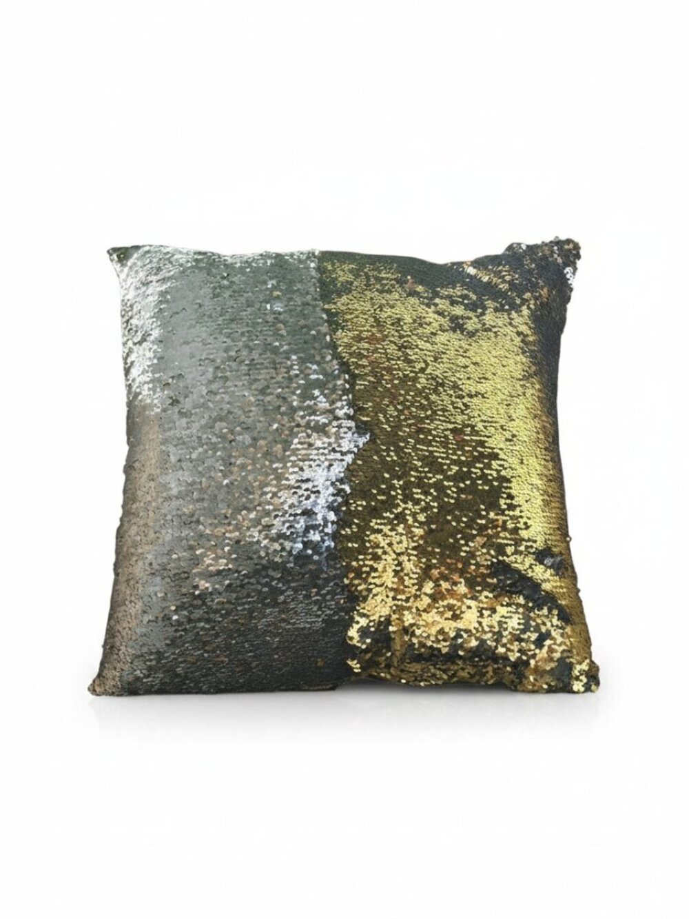 Aviva Stanoff Silver/Gold Sequin Silk Pillow 18x18‎ NWOT